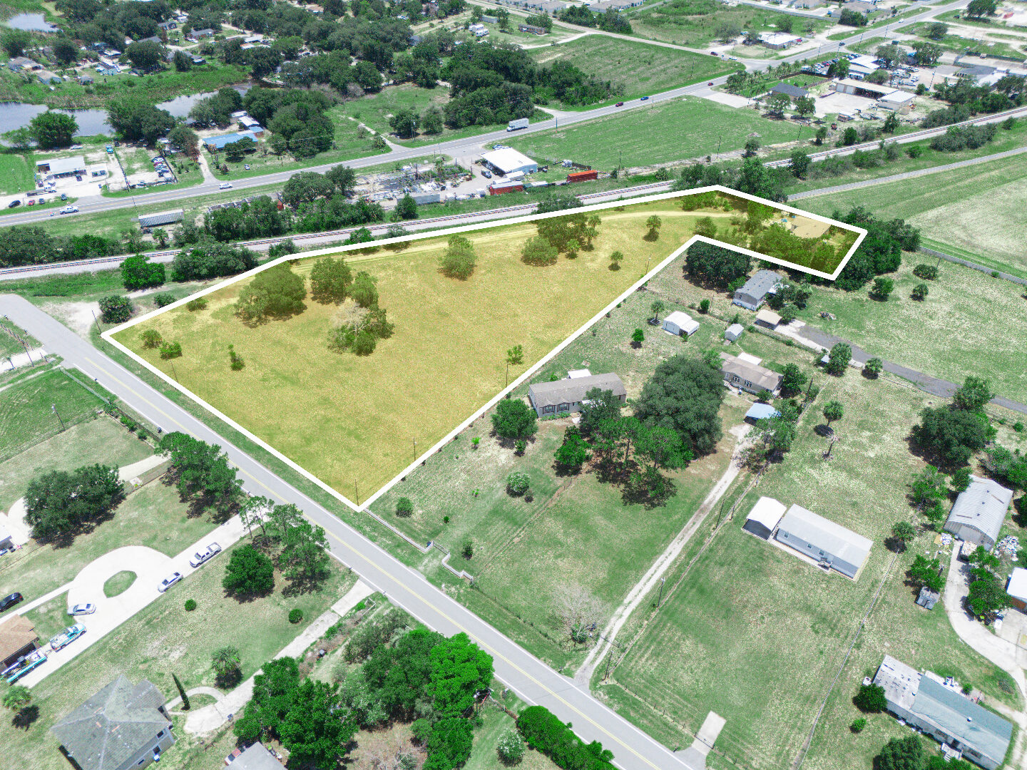 Aerial showing Olsen Road frontage